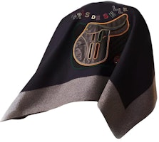 (Women) HERMES Deep Blue Printed Cashmere Shawl H789123S 01 (Women) HERMES Deep Blue Printed Cashmere Shawl H789123S 01