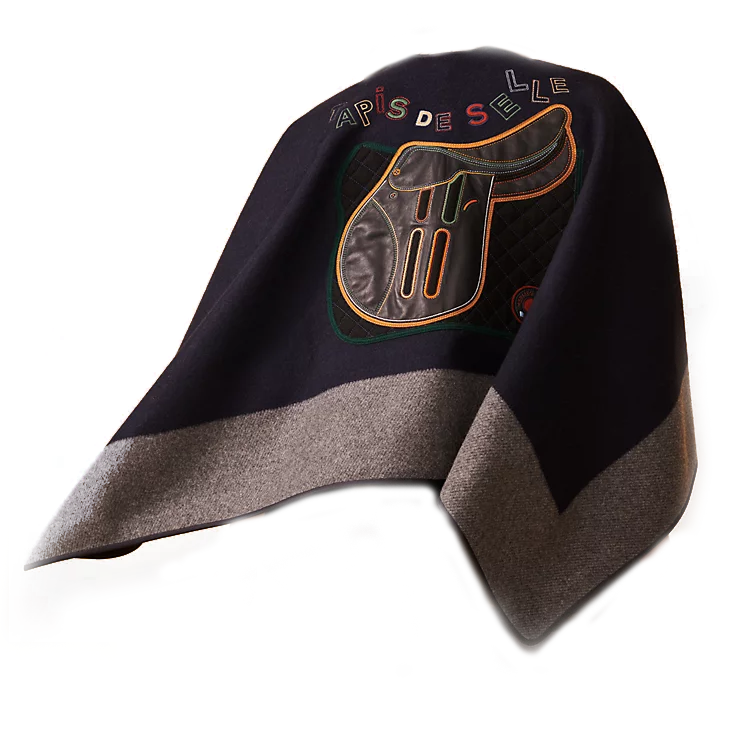 Order (Women) HERMES  Deep Blue Printed Cashmere Shawl H789123S 01