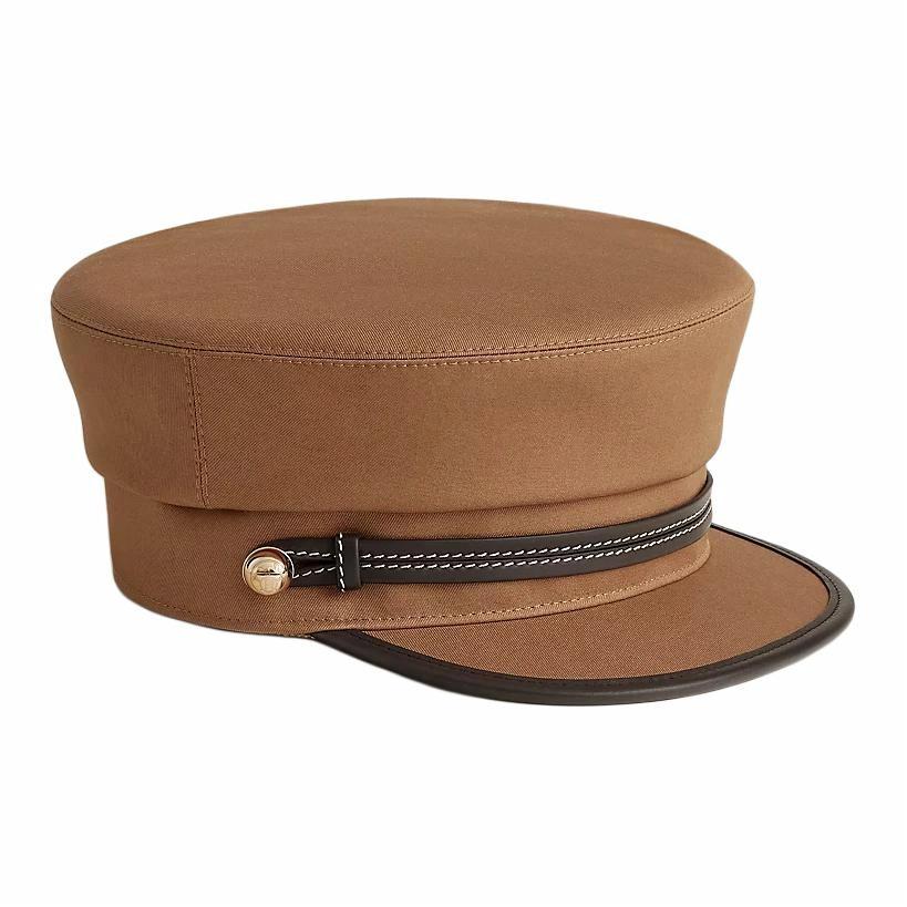 Order (Women) HERMES  Ebony Cotton Hat with Engraved Clou Medor Studded Detail. H242027N U657