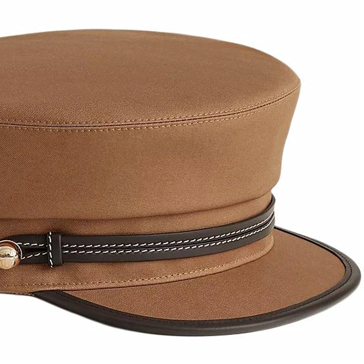 Shop (Women) HERMES  Ebony Cotton Hat with Engraved Clou Medor Studded Detail. H242027N U657