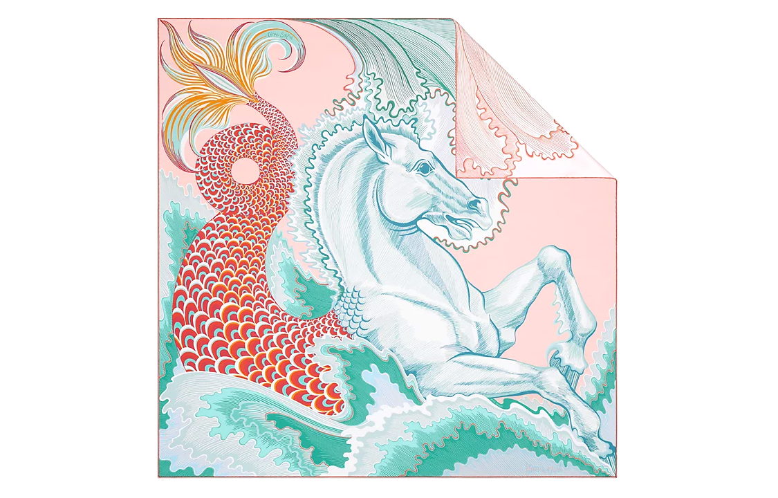 (Women) HERMES  Elegant Handcrafted Twill Silk Scarf - Multicolor Options H903963S 05