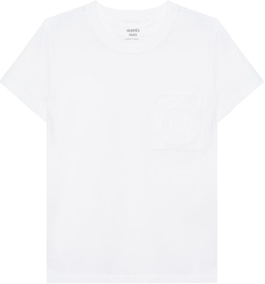 (W) エルメス 刺繍入り無地クルーネックTシャツ - ホワイト H4E4615DA90 Buy (W) エルメス 刺繍入り無地クルーネックTシャツ - ホワイト H4E4615DA90