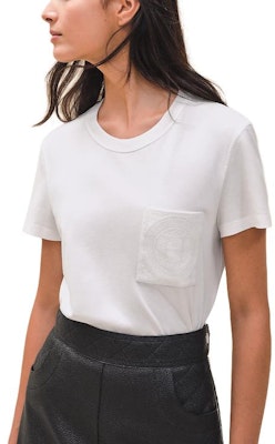 (W) エルメス 刺繍入り無地クルーネックTシャツ - ホワイト H4E4615DA90 Order (W) エルメス 刺繍入り無地クルーネックTシャツ - ホワイト H4E4615DA90