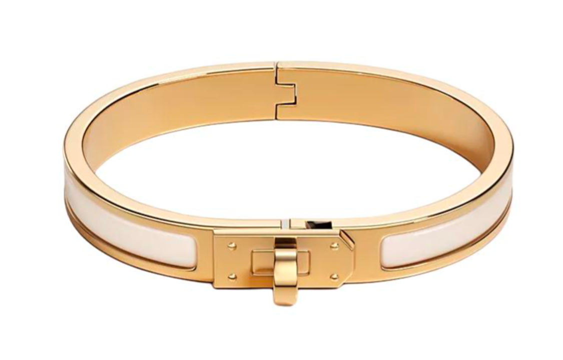 (Women) HERMES  Enamel Gold-Plated Bangle Bracelet Two-Tone Design Gold. H200004F 85 圖 2