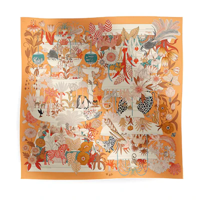 (Women) HERMES Exotic Paradise Print Silk Scarf - Multicolor H004094Sv10