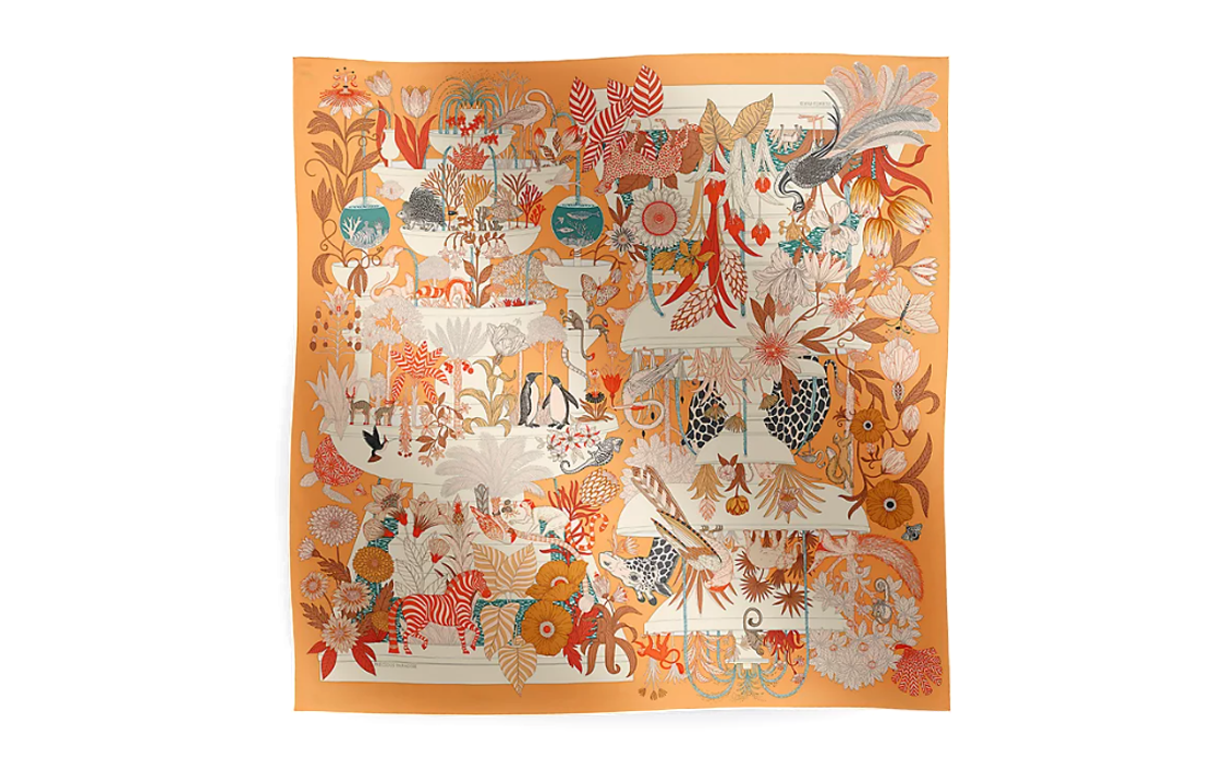 (Women) HERMES  Exotic Paradise Print Silk Scarf - Multicolor H004094Sv10 圖 2