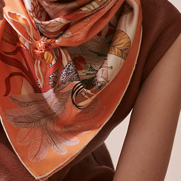 (Women) HERMES  Exotic Paradise Print Silk Scarf - Multicolor H004094Sv10 圖 3