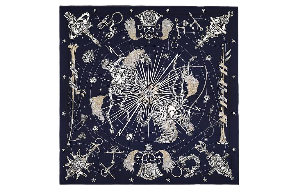 (Women) HERMES  Fashion Black Silk Scarf - Elegant and Stylish Design H943912S