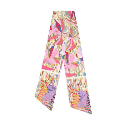 (Women) HERMES Fashion Marble Floral Silk Scarf - Multicolor. H203714S 01