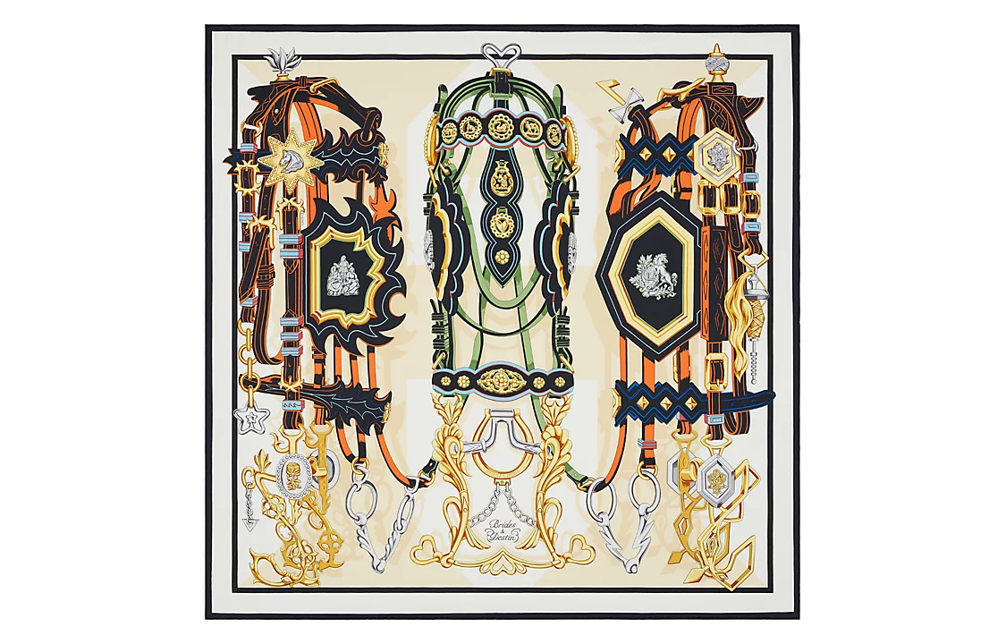 (Women) HERMES  Fashion Scarf - Brides de Gala Designed Silk Scarf H003967S-11