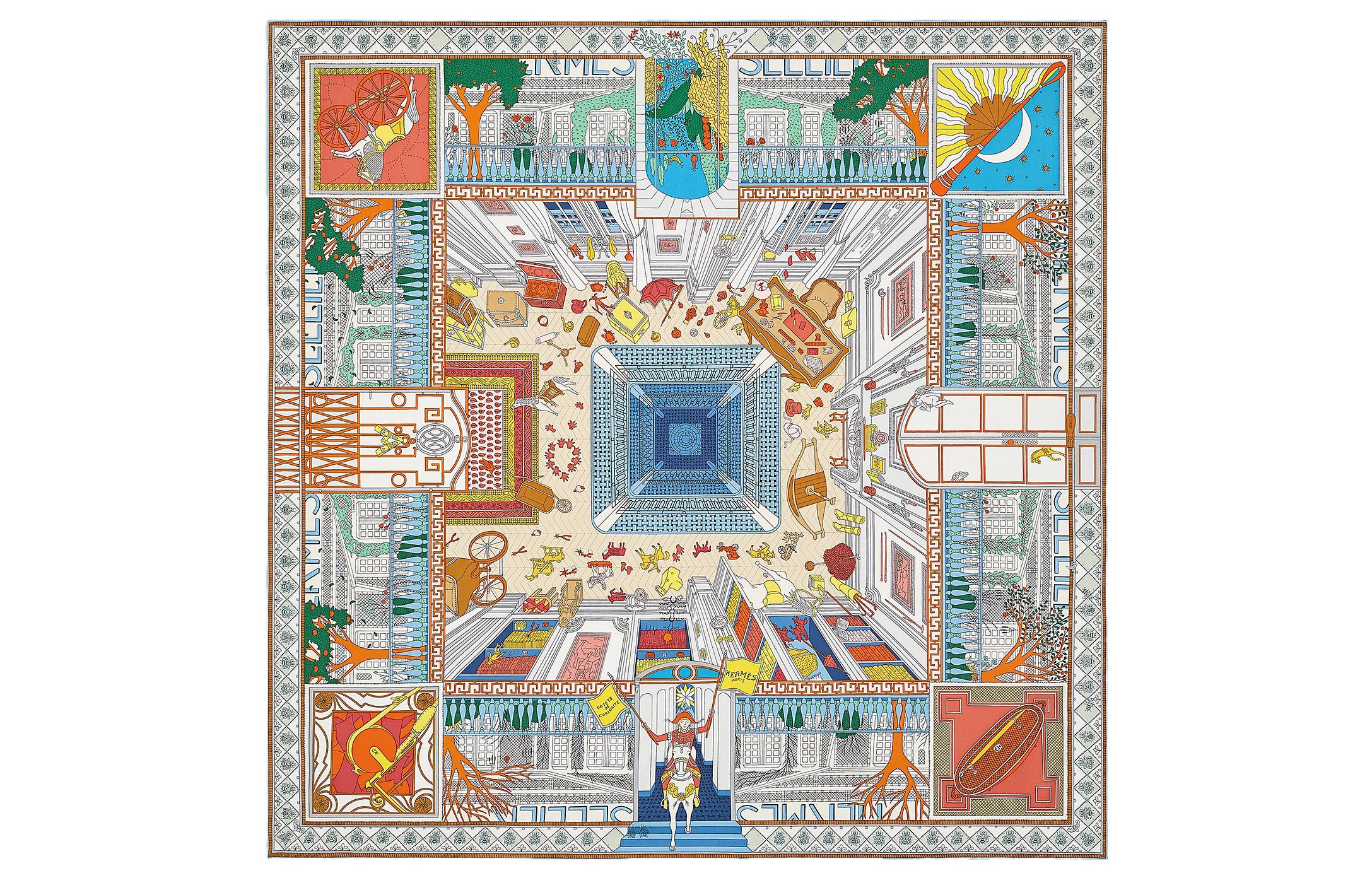 Order (W) エルメス ファッションシルクスカーフ エキゾチックトレジャープリント - マルチカラー H003757S 01