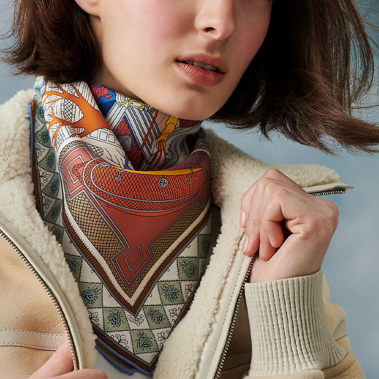 Lookbook (W) エルメス ファッションシルクスカーフ エキゾチックトレジャープリント - マルチカラー H003757S 01