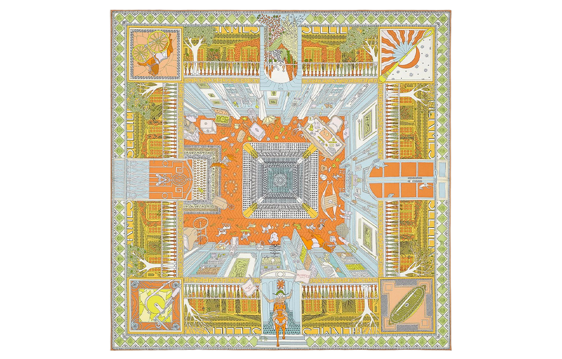 Buy (Women) HERMES  Fashion Trendy Silk Scarf - Yellow H003757S 09