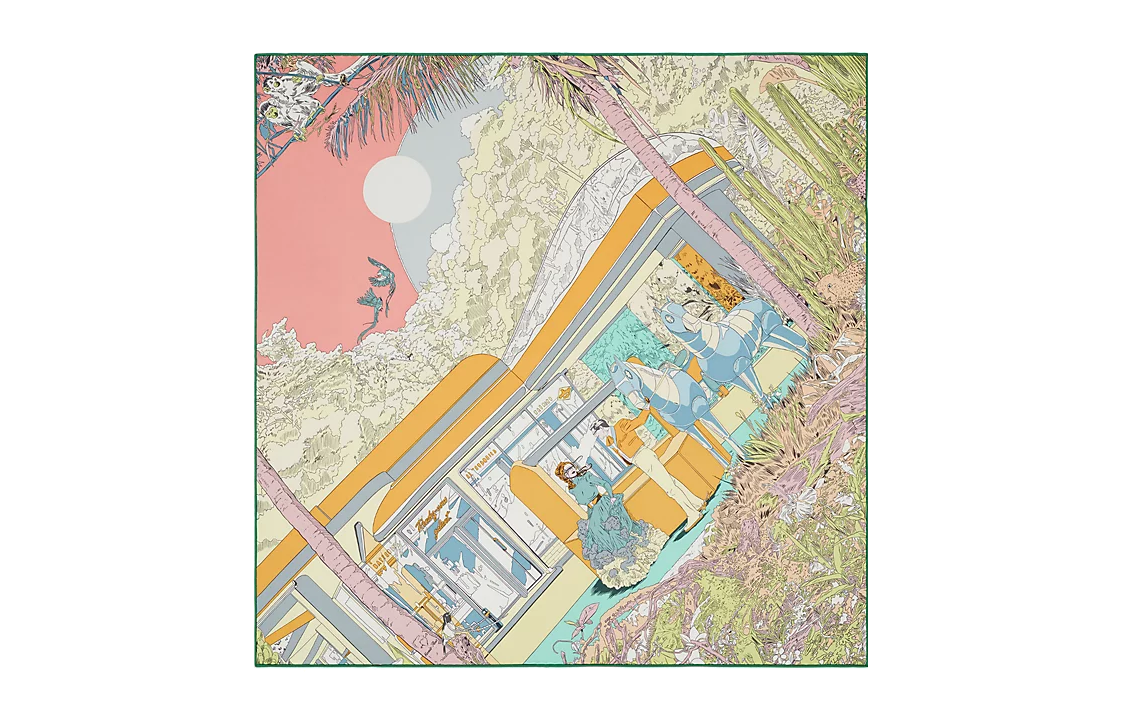 (Women) HERMES  Fashion Versatile Stylish Silk Scarf for Elegant Dates. H983855S-03