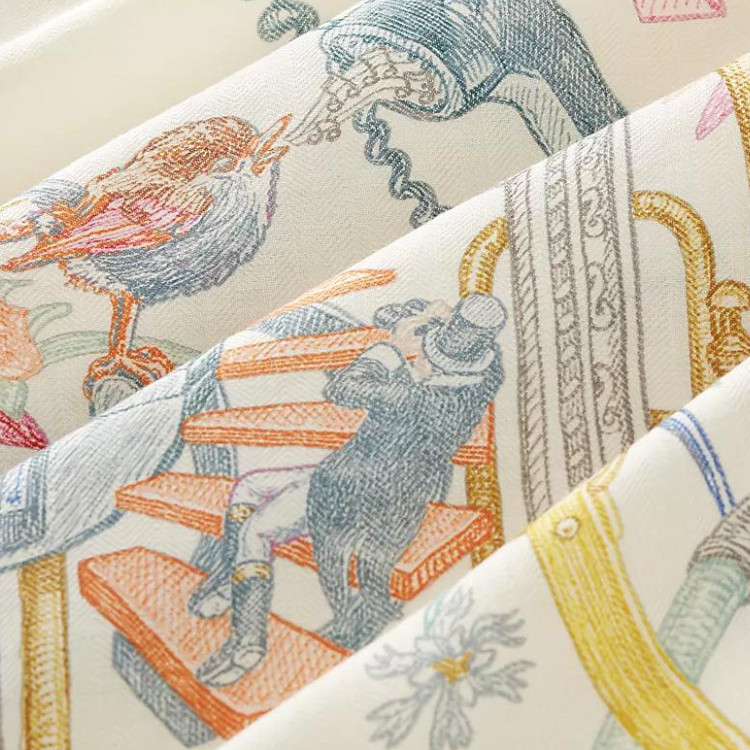 (Women) HERMES  Fashionable Cashmere Silk Scarf Multicolor Elegant Design H244230S 11 圖 3