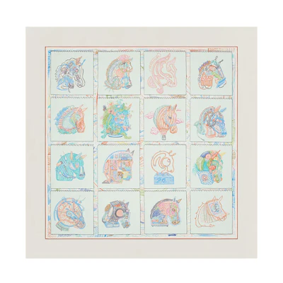 (Women) HERMES Fashionable Casual Green Silk Scarf. H003913S 06