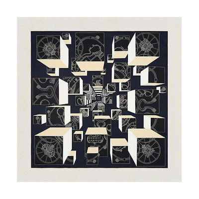 (Women) HERMES Fashionable Casual Versatile Silk Scarf - Black H003932S 09