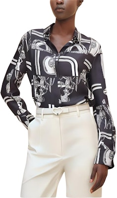 (W) HERMES Baju Hitam Biru Lengan Panjang dengan Butang Snap H4E0643DQ5H Buy (W) HERMES Baju Hitam Biru Lengan Panjang dengan Butang Snap H4E0643DQ5H