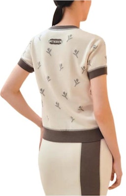 (Women) HERMES Floral Pattern Slim Fit Short Sleeve Sweater White. H4E2624D51P34 Lookbook (Women) HERMES Floral Pattern Slim Fit Short Sleeve Sweater White. H4E2624D51P34