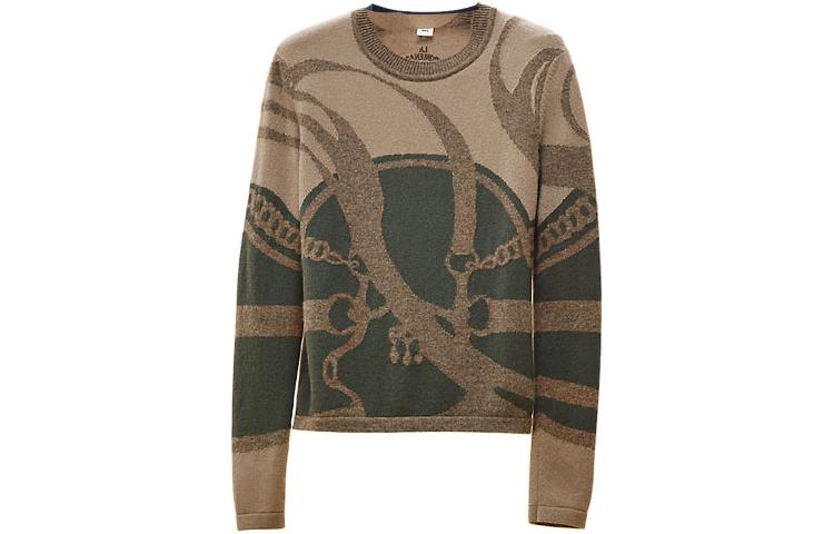 Order (Women) HERMES  FW22 Pattern Knit Sweater Gobi Green H2H2664D2BK