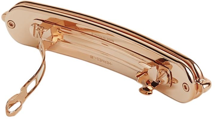 (W) HERMES Klip Rambut Logam Emas Rekaan Solid. H241048G Lookbook (W) HERMES Klip Rambut Logam Emas Rekaan Solid. H241048G