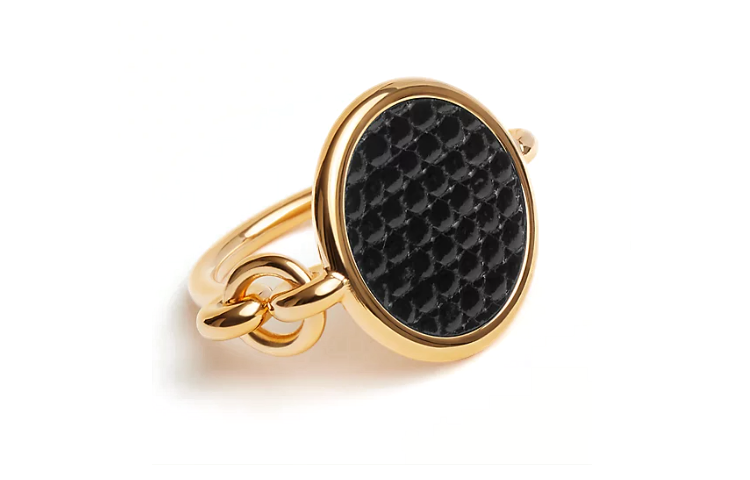 (Women) HERMES  Gold Plated Plain Metal Ring - Gold H011125CC8952
