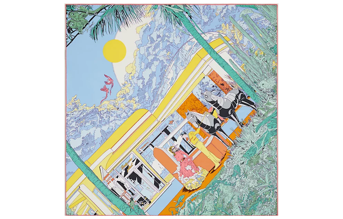 Buy (Women) HERMES  Graceful Rendezvous Lightweight Silk Scarf H983855S-08