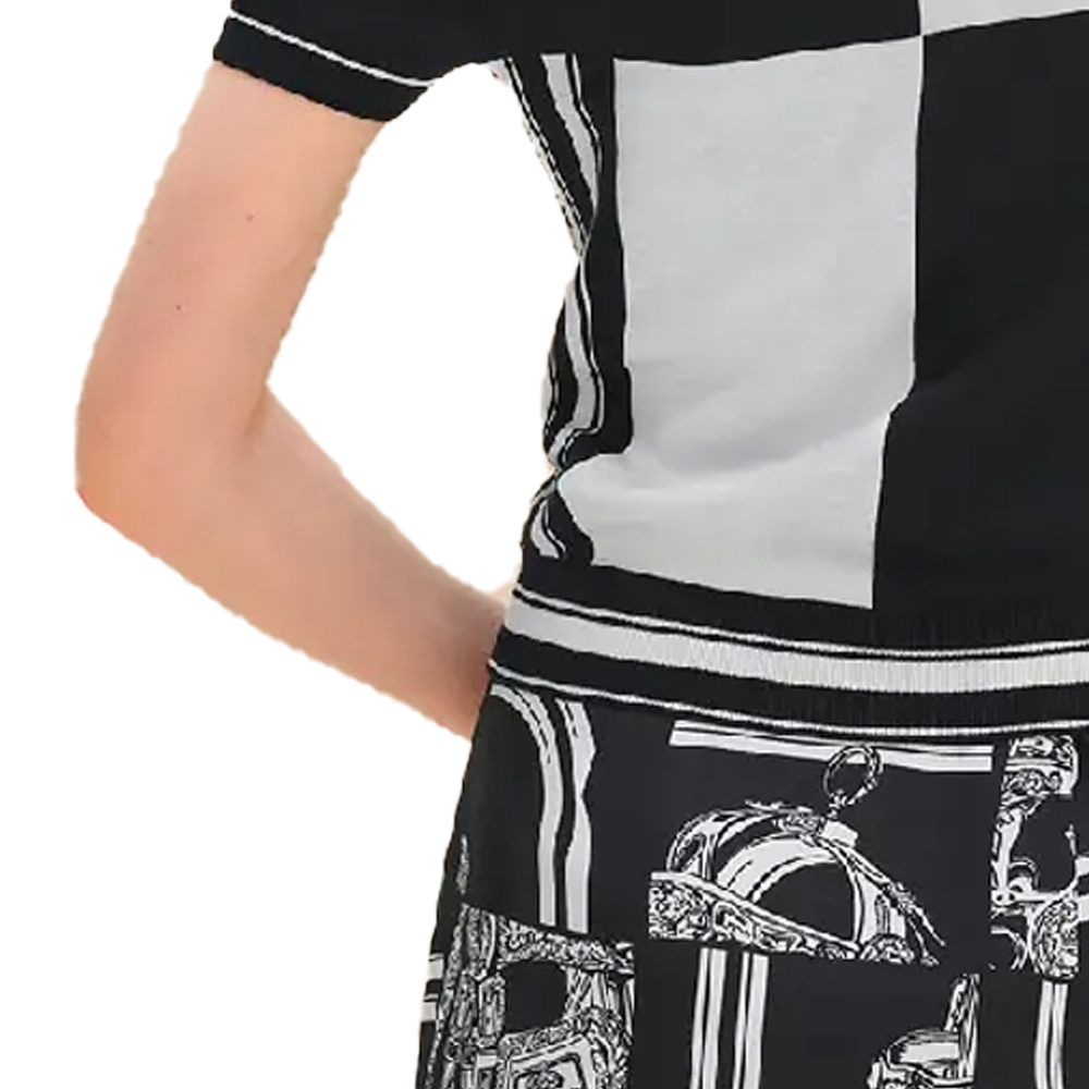 (Women) HERMES  Graphic Print Crewneck T-Shirt Black/White Short Sleeve H4E2654D65H 圖 7