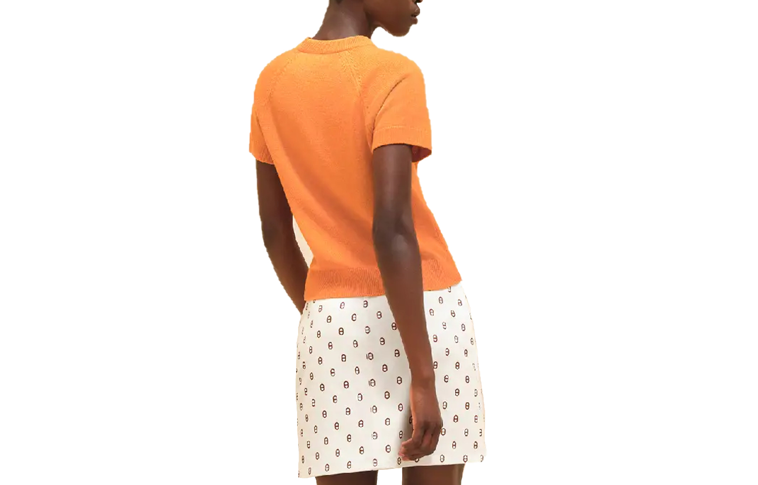 (Women) HERMES  Graphic Print Knit Short Sleeve Pullover Top H4E2626DB2O 圖 3