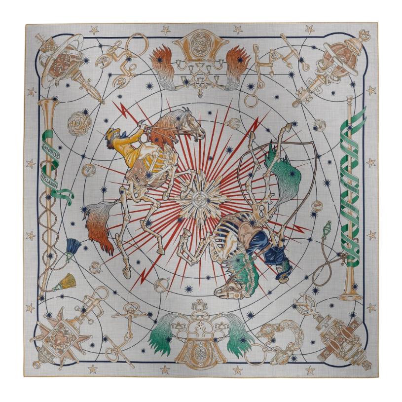 (Women) HERMES  Gray Cashmere Silk Scarf Original Design H243912S 08 圖 2