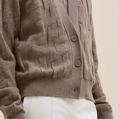 (W) エルメス グレー Vネック ボタン 長袖 ニット カーディガン セーター. H4H2706D3DK Details for (W) エルメス グレー Vネック ボタン 長袖 ニット カーディガン セーター. H4H2706D3DK