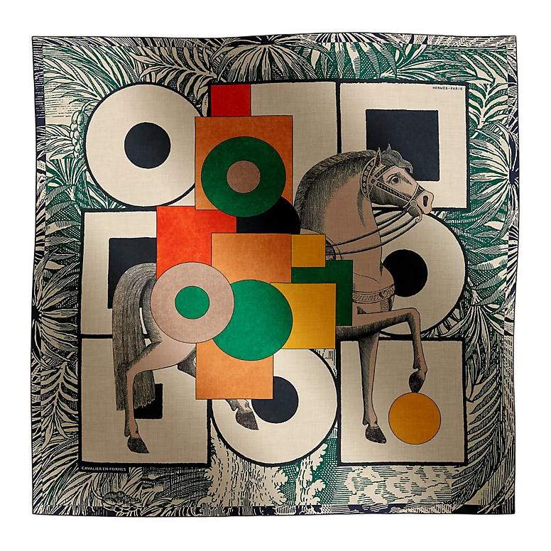 Order (Women) HERMES  Green Animal Design Shawl. H244008S10