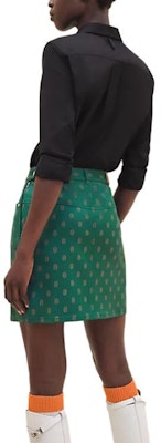 (W) HERMES 綠色波點印花牛仔迷你裙 配拉鍊設計. H4E0351D7EK Shop (W) HERMES 綠色波點印花牛仔迷你裙 配拉鍊設計. H4E0351D7EK