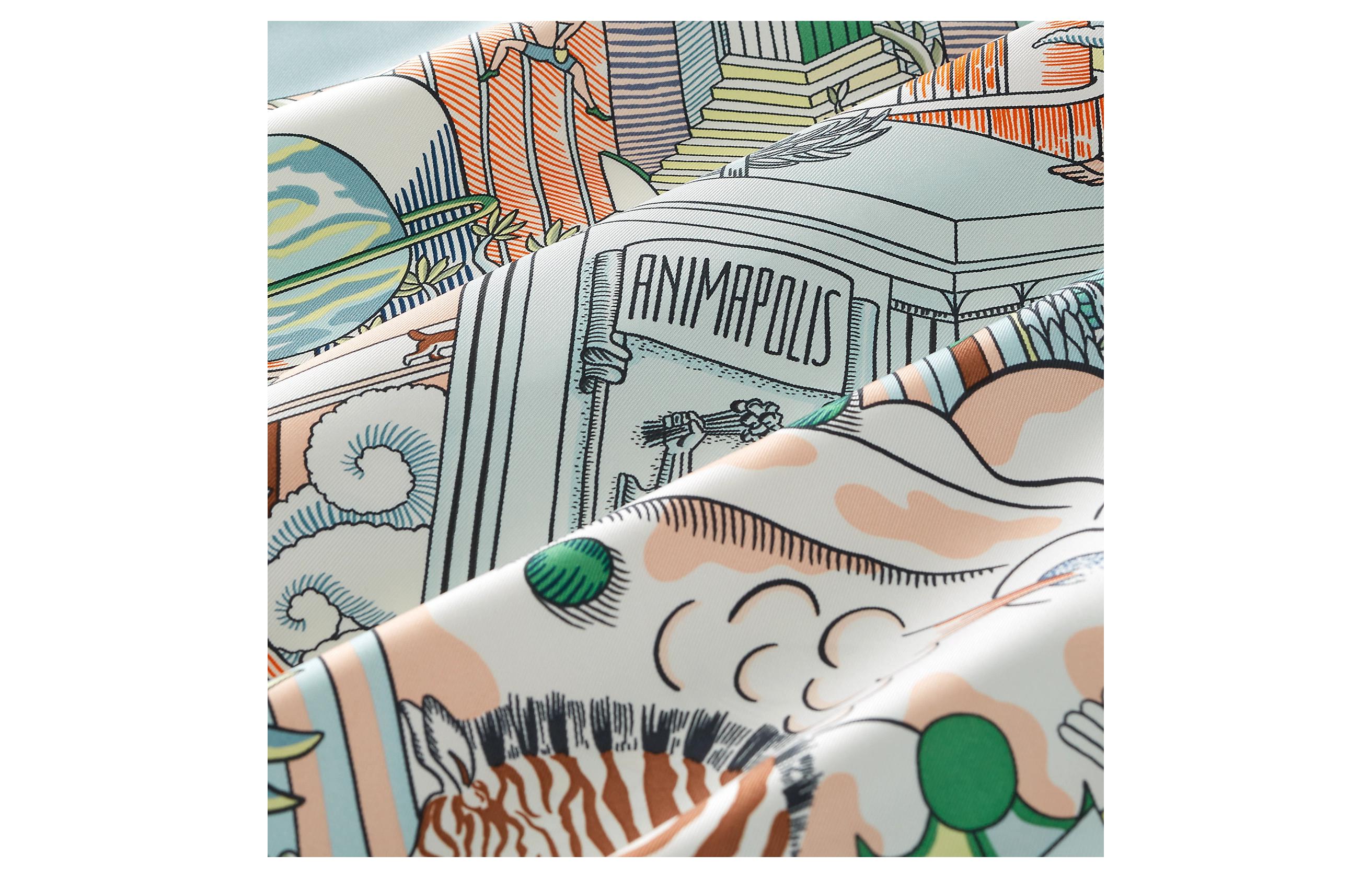 (Women) HERMES  Green Scarf with Animal Print Design. H673275Sv02 圖 3