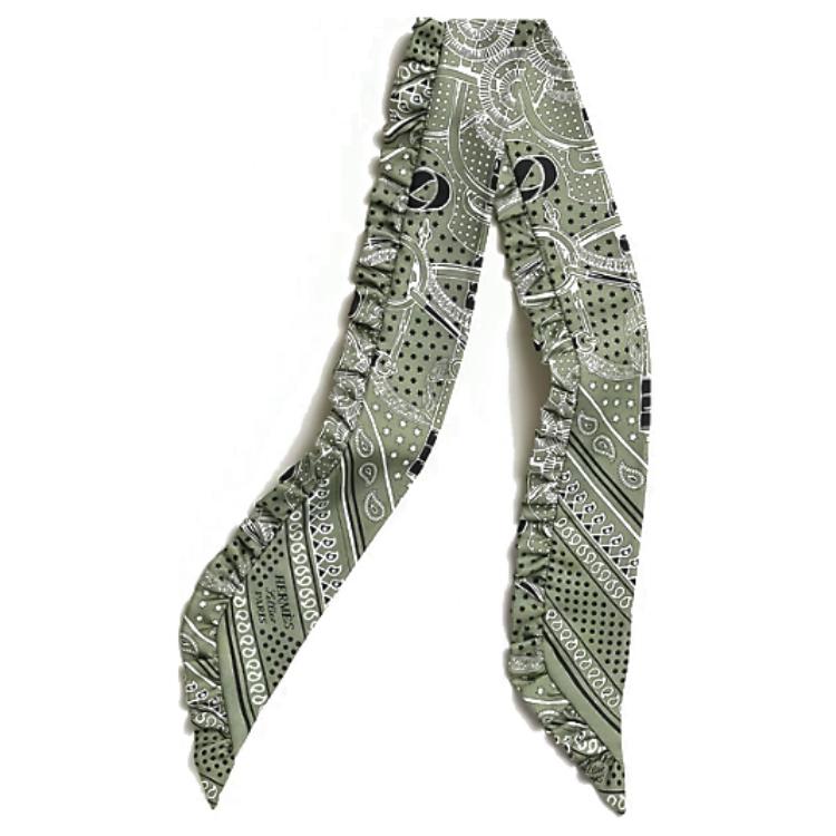 (Women) HERMES  Green Silk Scarf with Ruffle Details. H852978Sv08 圖 2