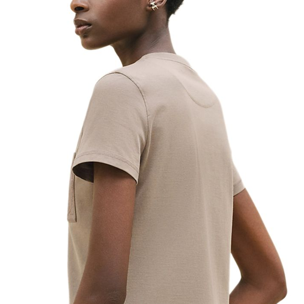 (Women) HERMES  Grey Embroidered Pocket Regular Fit T-Shirt SS25. H4H4615DADK 圖 6