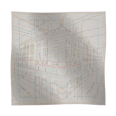 (Women) HERMES Grey Geometric Pattern Shawl H242500Sv12