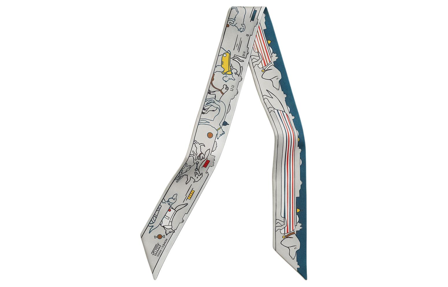 (Women) HERMES  Grey Silk Scarf with Animal Prints H064116S11 圖 2