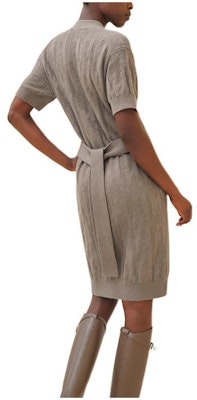 (Women) HERMES Grey Solid Color Short-Sleeve Midi Casual Dress. H4E2522D3DK Lookbook (Women) HERMES Grey Solid Color Short-Sleeve Midi Casual Dress. H4E2522D3DK