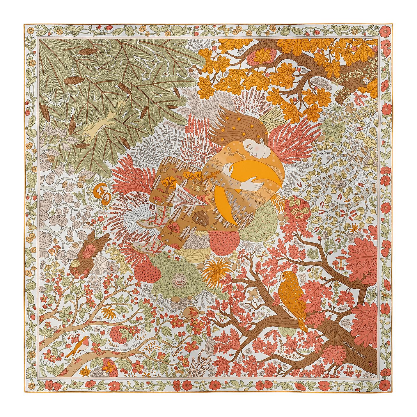 (Women) HERMES  Hand-Rolled Edge Silk Scarf Blue Gray H004284S 03 圖 2