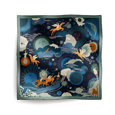 (Women) HERMES Hand-Rolled Edge Silk Scarf Multicolor H984028S04