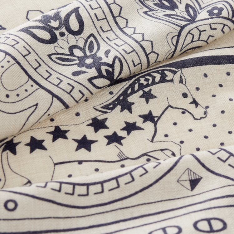 (Women) HERMES  Hand-Rolled Lightweight Cashmere Silk Scarf in Blue. H244259S 03 圖 3