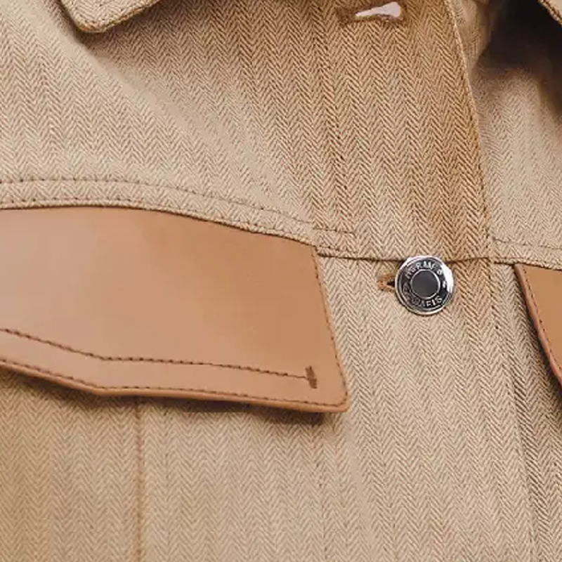 Details for (Women) HERMES  Herringbone Short Jacket in Marble Beige Color. H4E0229DVVD