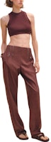 (Women) HERMES High-Waisted Straight-Leg Casual Pants Dark Red H4E0416D1SL1 (Women) HERMES High-Waisted Straight-Leg Casual Pants Dark Red H4E0416D1SL1