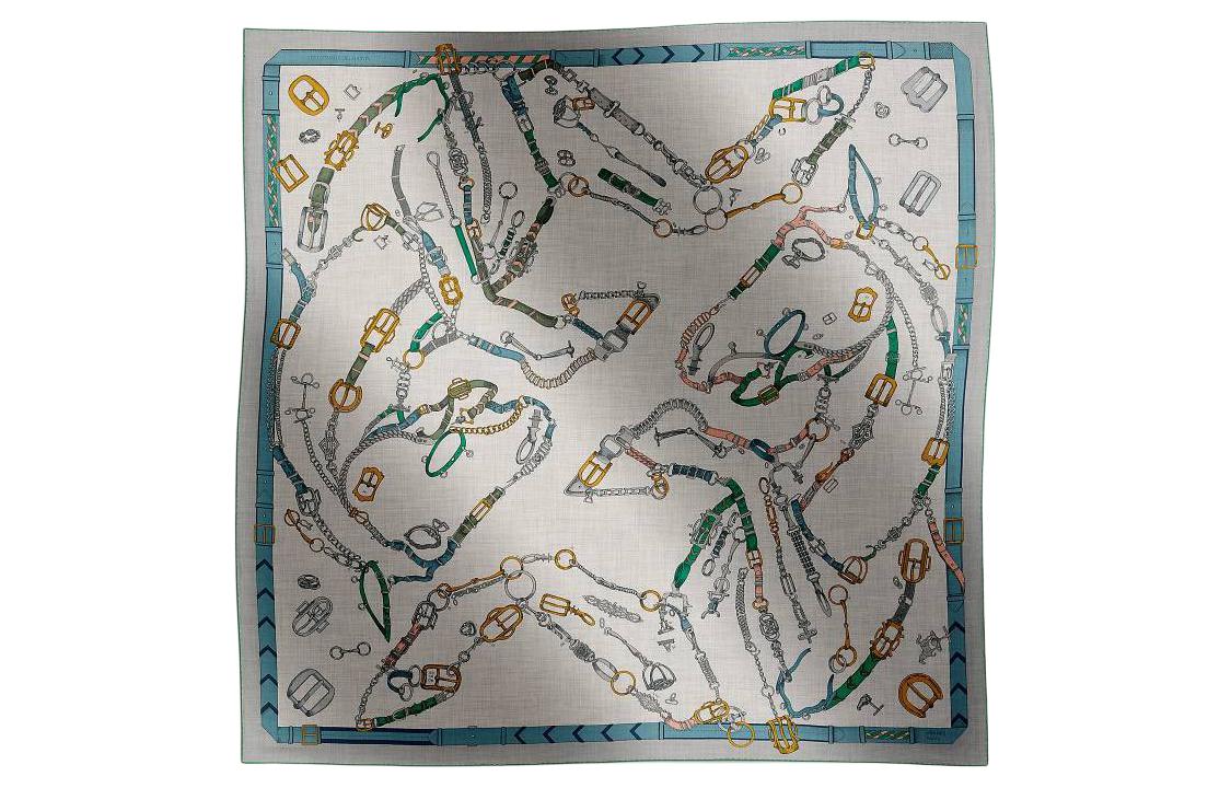 (Women) HERMES  Light Blue Printed Wool Scarf. H244096SF06 圖 2