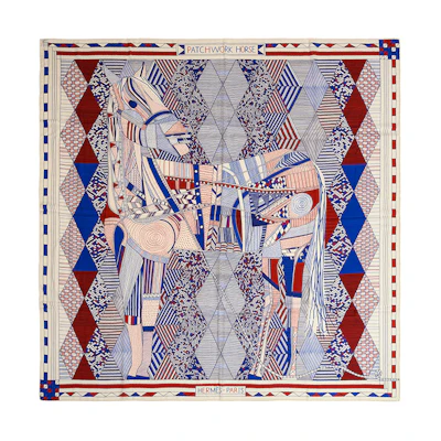 (Women) HERMES Lightweight Comfortable Multicolor Silk Scarf SCARF140CSWHT6