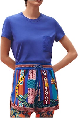 (W) 에르메스 로고 자수 크루넥 티셔츠 SS23 블루 H3E4620DLI7 Order (W) 에르메스 로고 자수 크루넥 티셔츠 SS23 블루 H3E4620DLI7