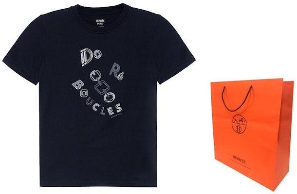 (W) HERMES T-Shirt Longgar Leher Bulat Cetakan Huruf SS23 Hitam H3H4611DL0238 Shop (W) HERMES T-Shirt Longgar Leher Bulat Cetakan Huruf SS23 Hitam H3H4611DL0238