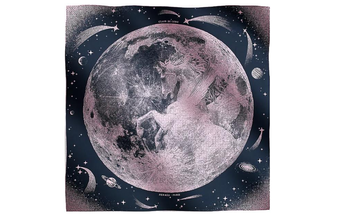 (Women) HERMES  Moonlight Pattern Shawl Blue H243430S-02 圖 2