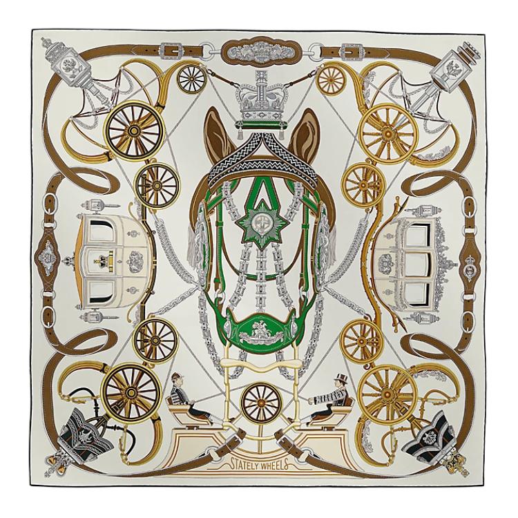 (Women) HERMES  Mulberry Silk Scarf with Hand-Rolled Edges - Multicolor. H004163S 07